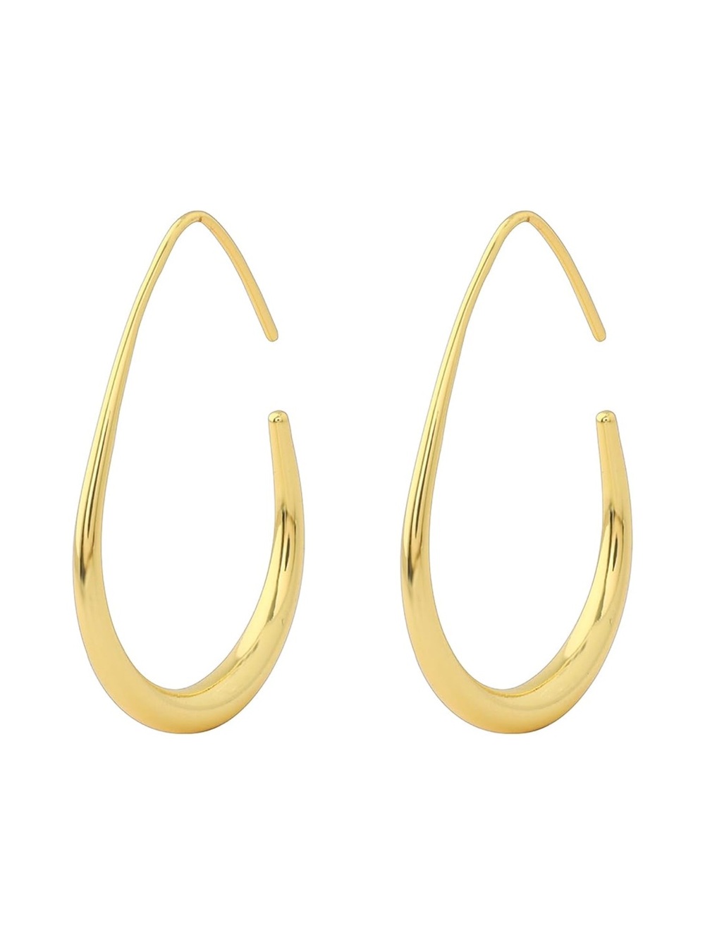 Gold Teardrop Hoop Earrings - Women Jewelry